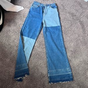 Barely worn, FREE PEOPLE colorblock jeans